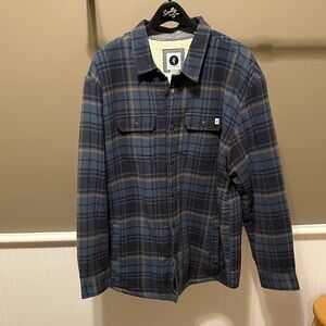 Stylish Blue Plaid Shirt Jacket